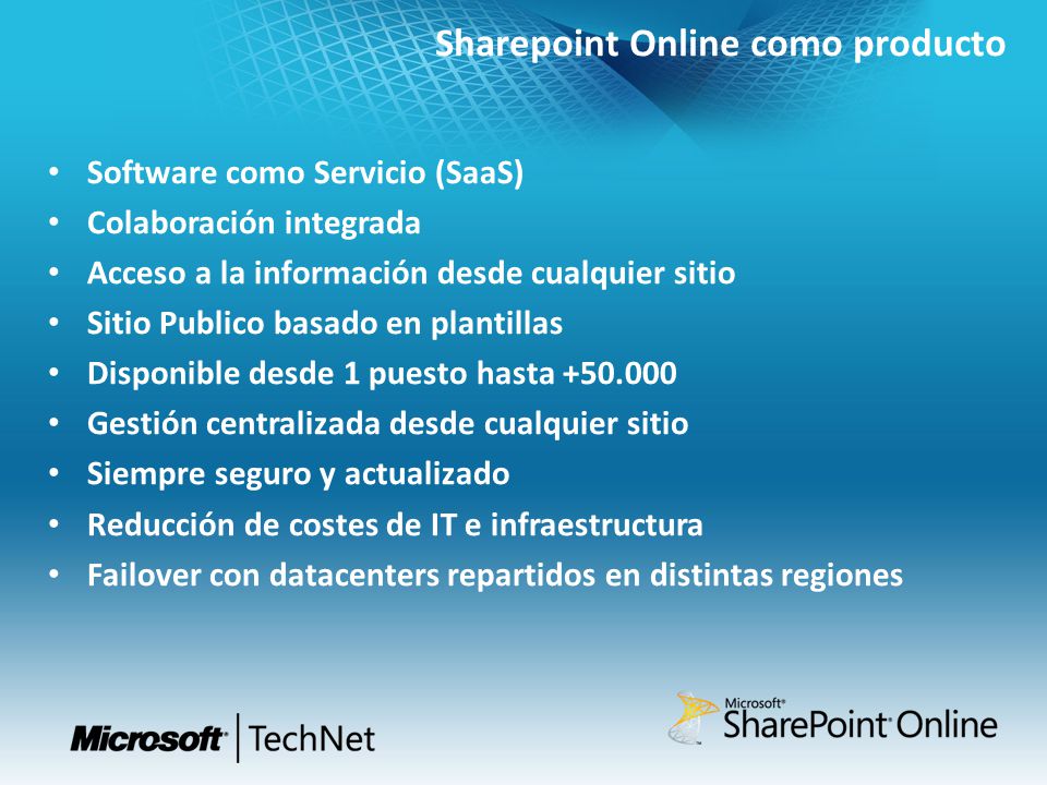 Sharepoint Online como producto