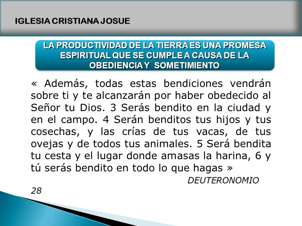 LA PRODUCTIVIDAD DE LA TIERRA ES UNA PROMESA ESPIRITUAL QUE SE CUMPLE A CAUSA DE LA OBEDIENCIA Y SOMETIMIENTO