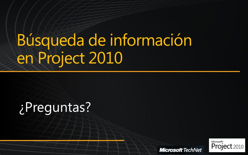 Búsqueda de información en Project 2010