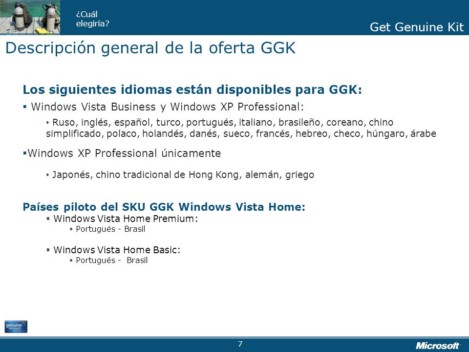 Descripción general de la oferta GGK