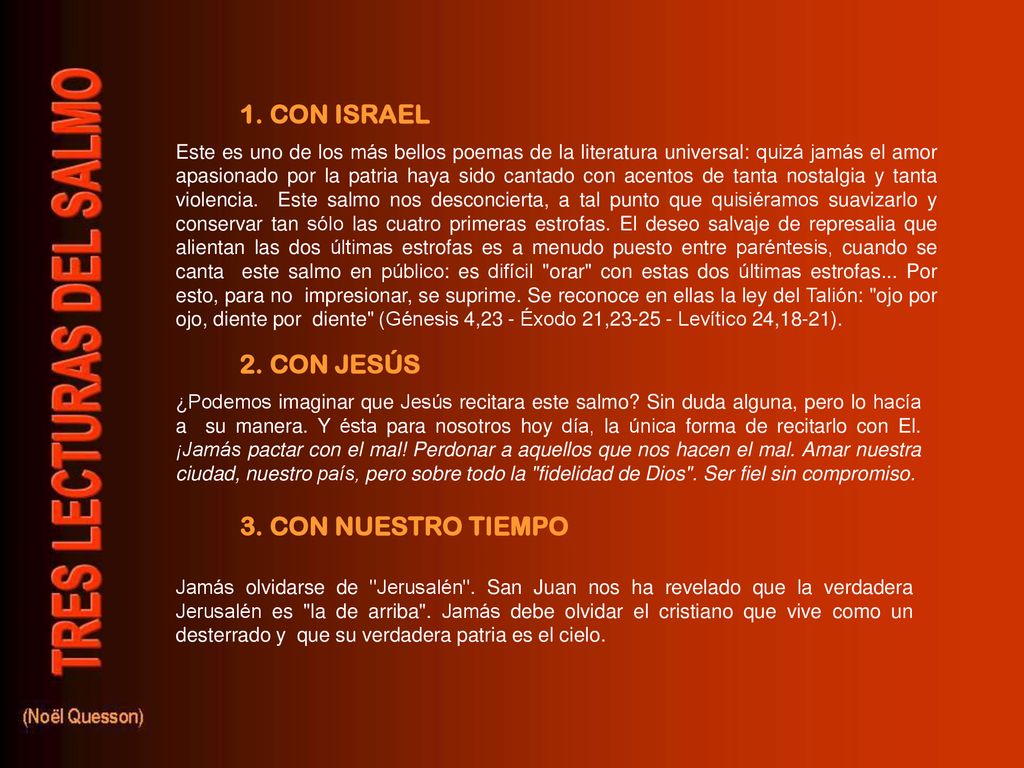 1. CON ISRAEL 2. CON JESÚS 3. CON NUESTRO TIEMPO