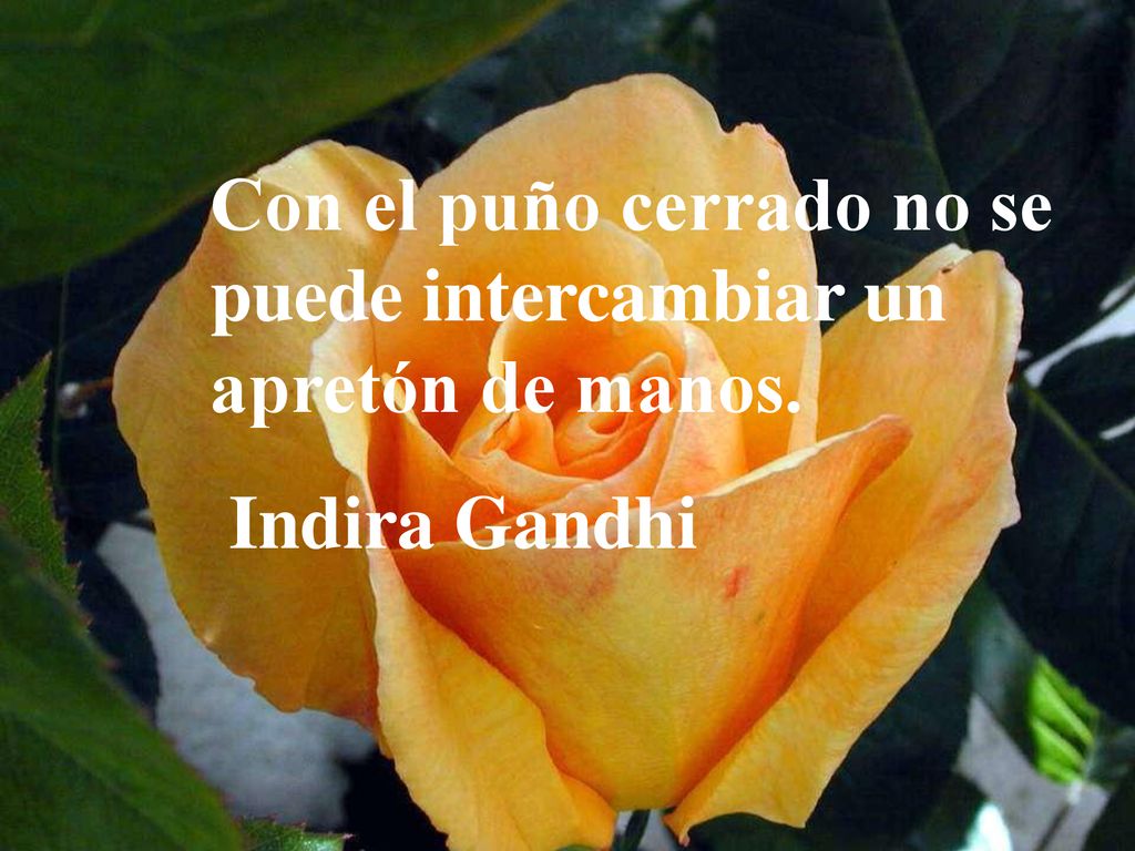 Con el puño cerrado no se puede intercambiar un apretón de manos.