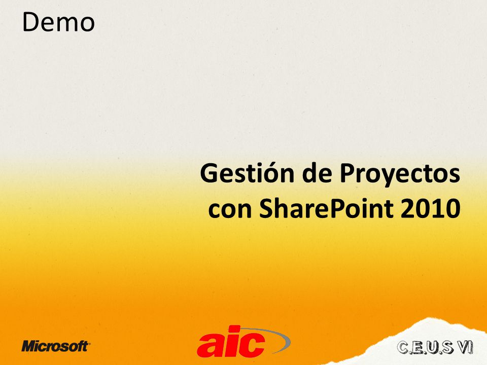 Demo Gestión de Proyectos con SharePoint 2010