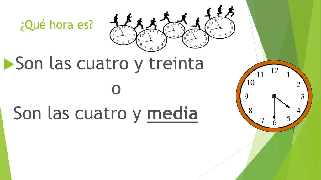 Son las cuatro y treinta o Son las cuatro y media