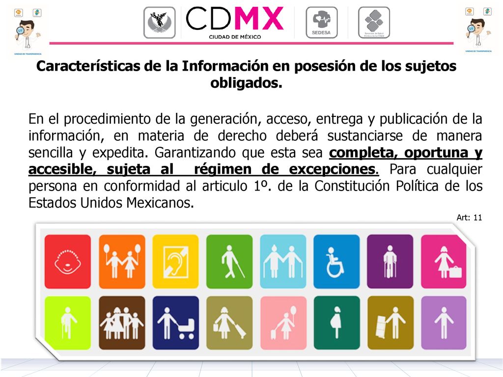 Características de la Información en posesión de los sujetos obligados.