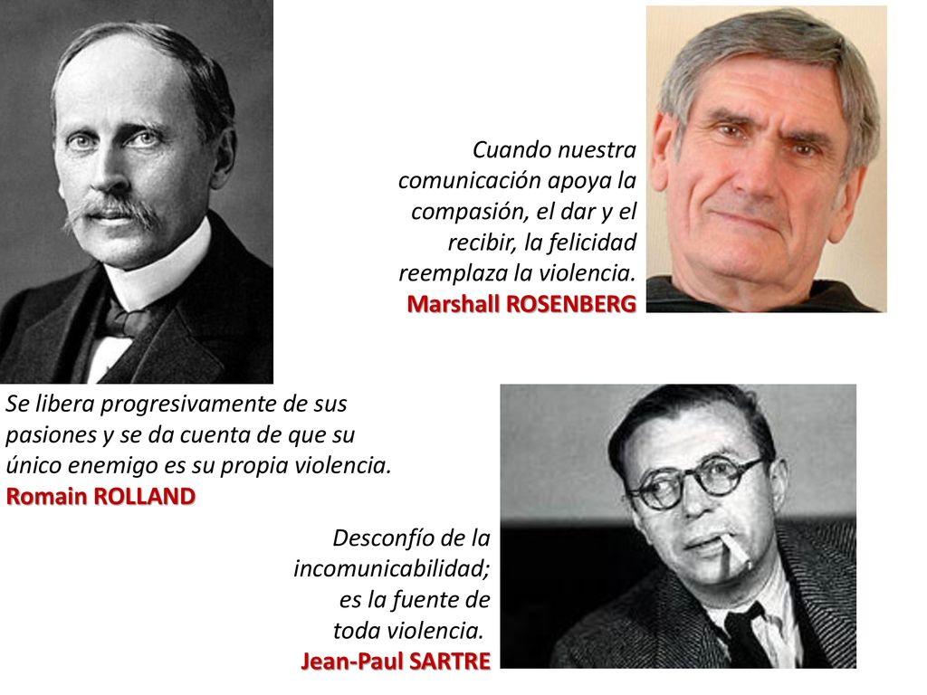 Cuando nuestra comunicación apoya la compasión, el dar y el recibir, la felicidad reemplaza la violencia. Marshall ROSENBERG