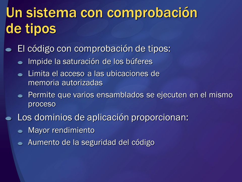 Un sistema con comprobación de tipos