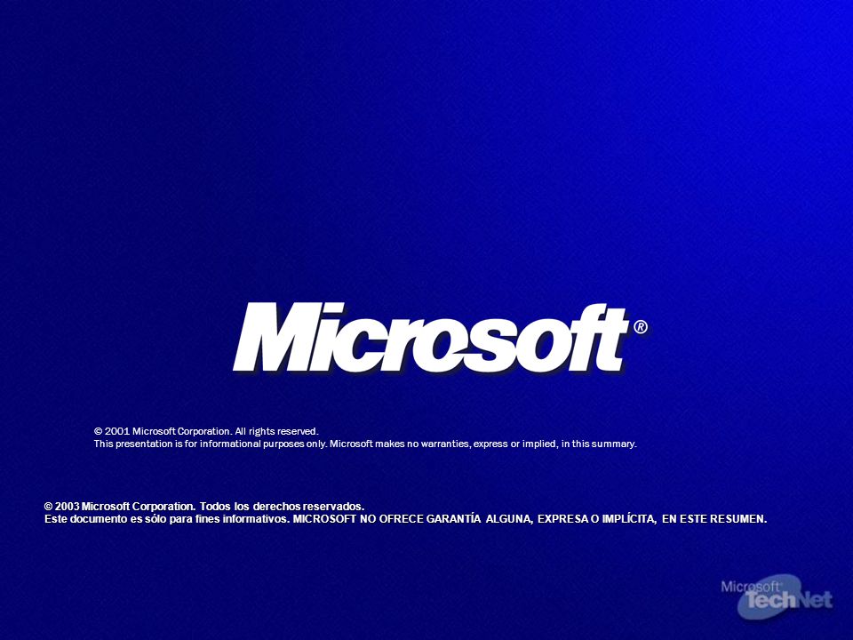 © 2001 Microsoft Corporation. All rights reserved.