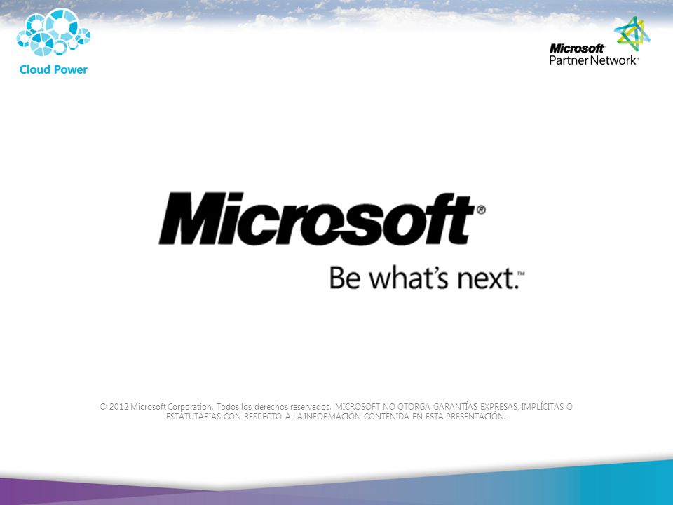 © 2012 Microsoft Corporation. Todos los derechos reservados