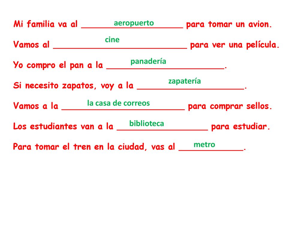 Mi familia va al ___________________ para tomar un avion.
