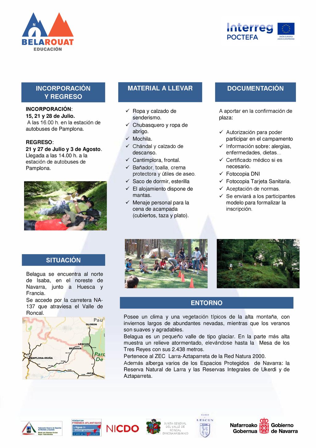 INCORPORACIÓN MATERIAL A LLEVAR DOCUMENTACIÓN Y REGRESO SITUACIÓN