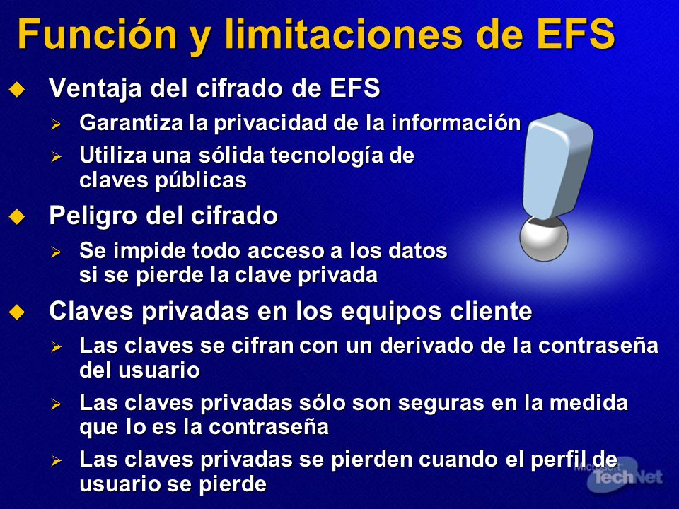 Función y limitaciones de EFS