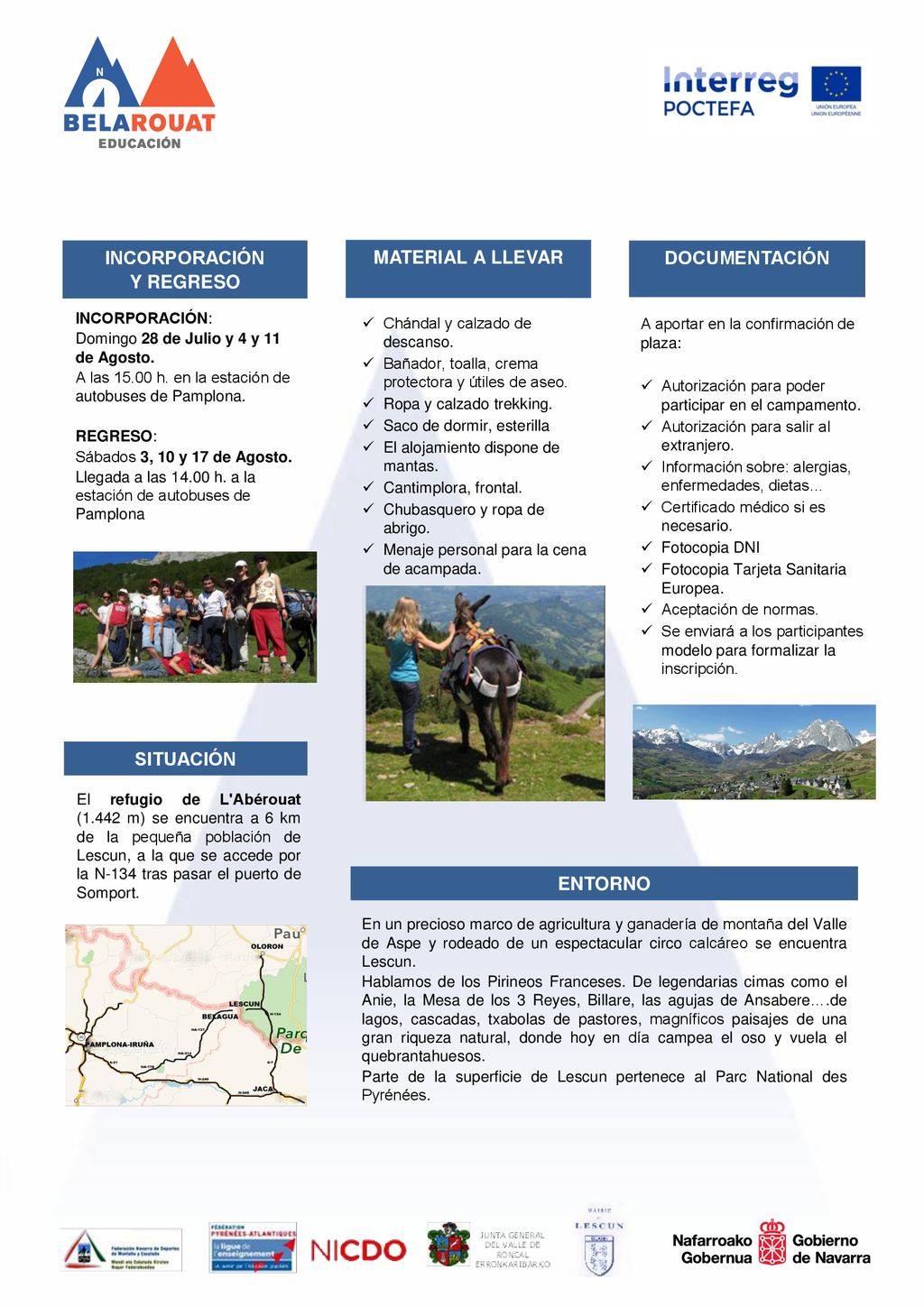 INCORPORACIÓN MATERIAL A LLEVAR DOCUMENTACIÓN Y REGRESO SITUACIÓN
