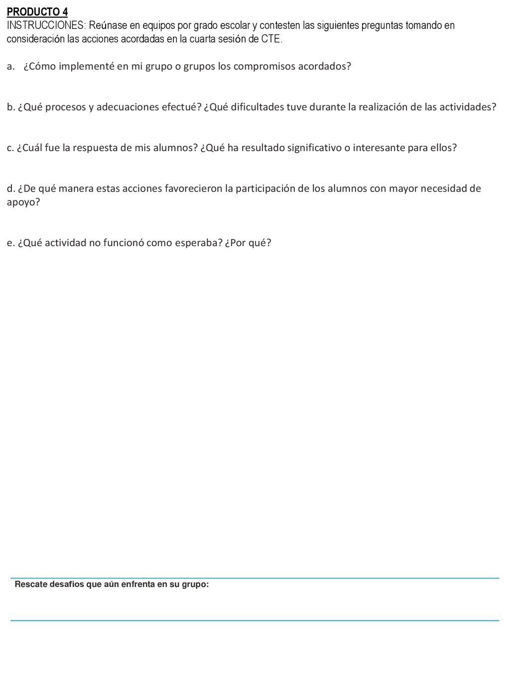 ¿Cómo implementé en mi grupo o grupos los compromisos acordados