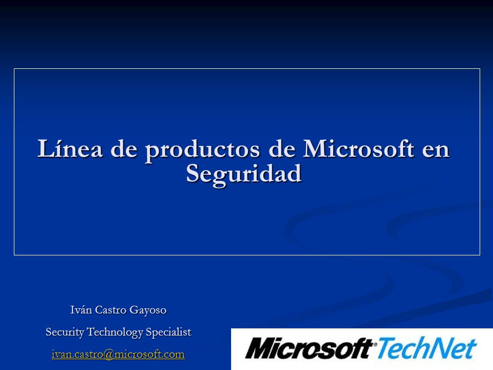 Línea de productos de Microsoft en Seguridad