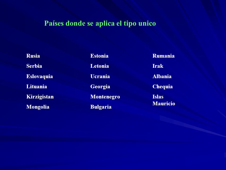 Países donde se aplica el tipo unico