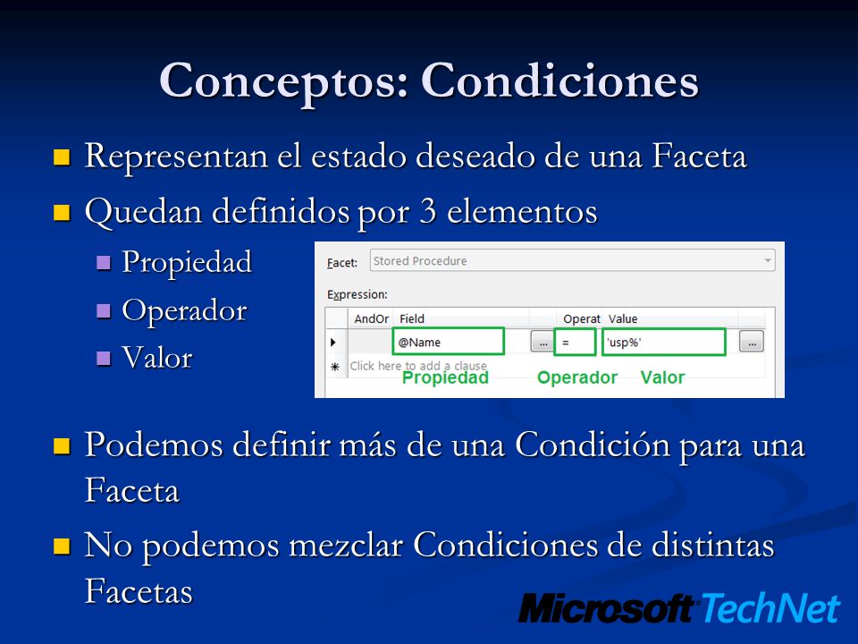 Conceptos: Condiciones