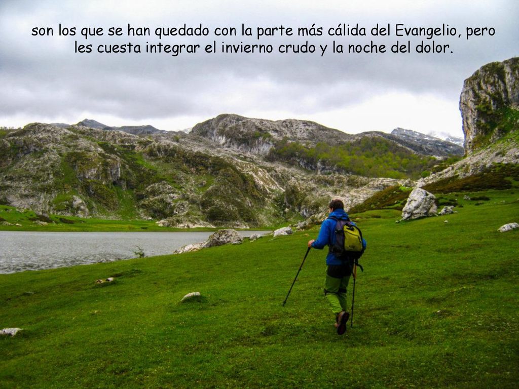 son los que se han quedado con la parte más cálida del Evangelio, pero les cuesta integrar el invierno crudo y la noche del dolor.