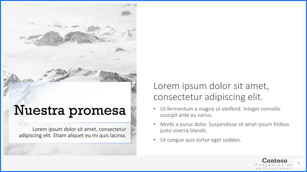 Nuestra promesa Lorem ipsum dolor sit amet, consectetur adipiscing elit.