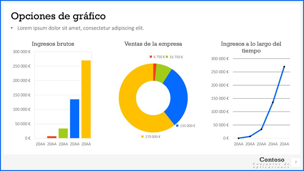 Opciones de gráfico Lorem ipsum dolor sit amet, consectetur adipiscing elit.