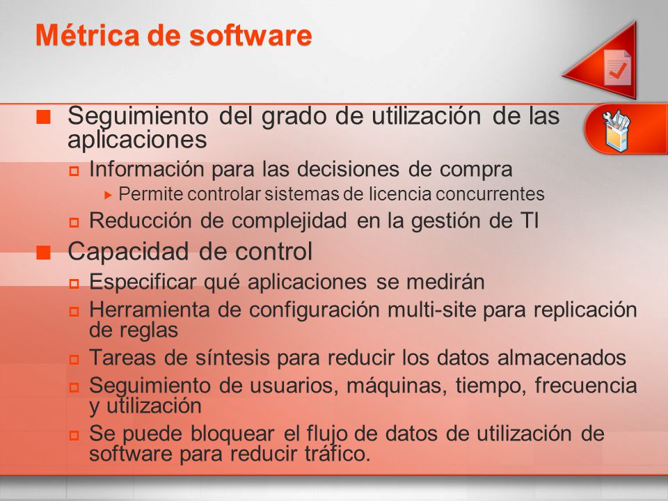 4/1/2017 7:08 PM Métrica de software. Seguimiento del grado de utilización de las aplicaciones. Información para las decisiones de compra.
