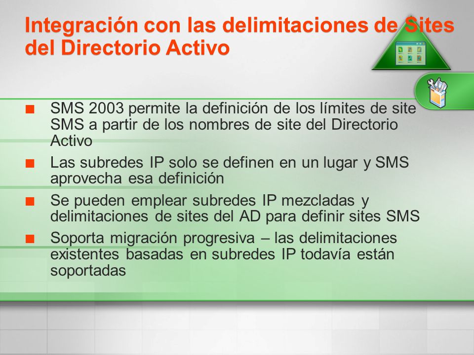 Integración con las delimitaciones de Sites del Directorio Activo