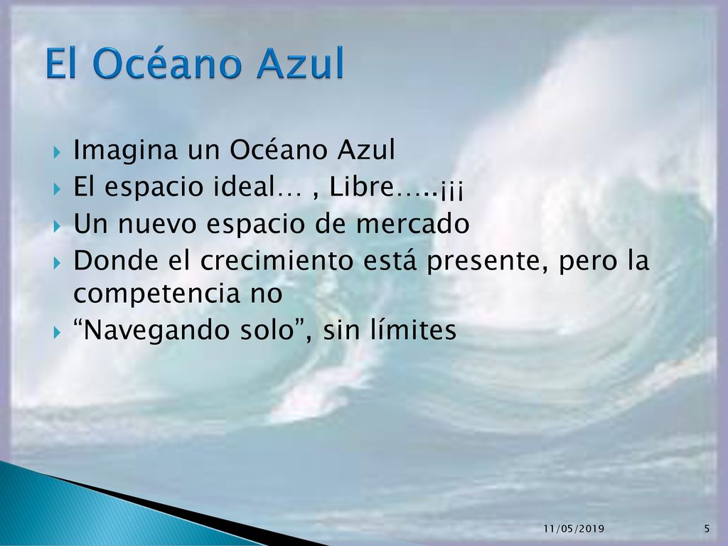 El Océano Azul Imagina un Océano Azul El espacio ideal… , Libre…..¡¡¡