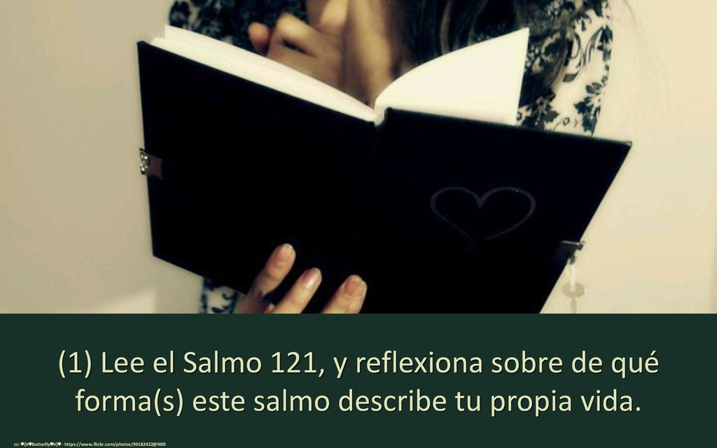 (1) Lee el Salmo 121, y reflexiona sobre de qué forma(s) este salmo describe tu propia vida.