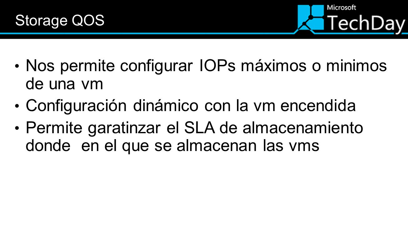 Nos permite configurar IOPs máximos o minimos de una vm