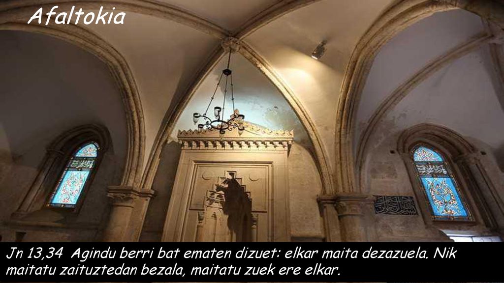 Afaltokia Jn 13,34 Agindu berri bat ematen dizuet: elkar maita dezazuela.