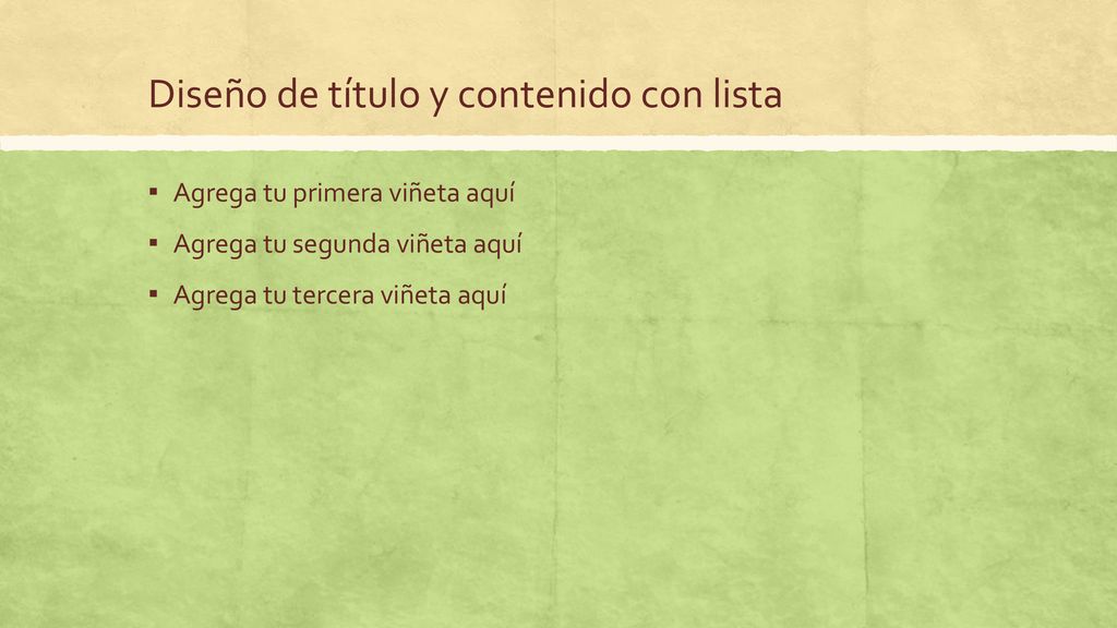 Diseño de título y contenido con lista
