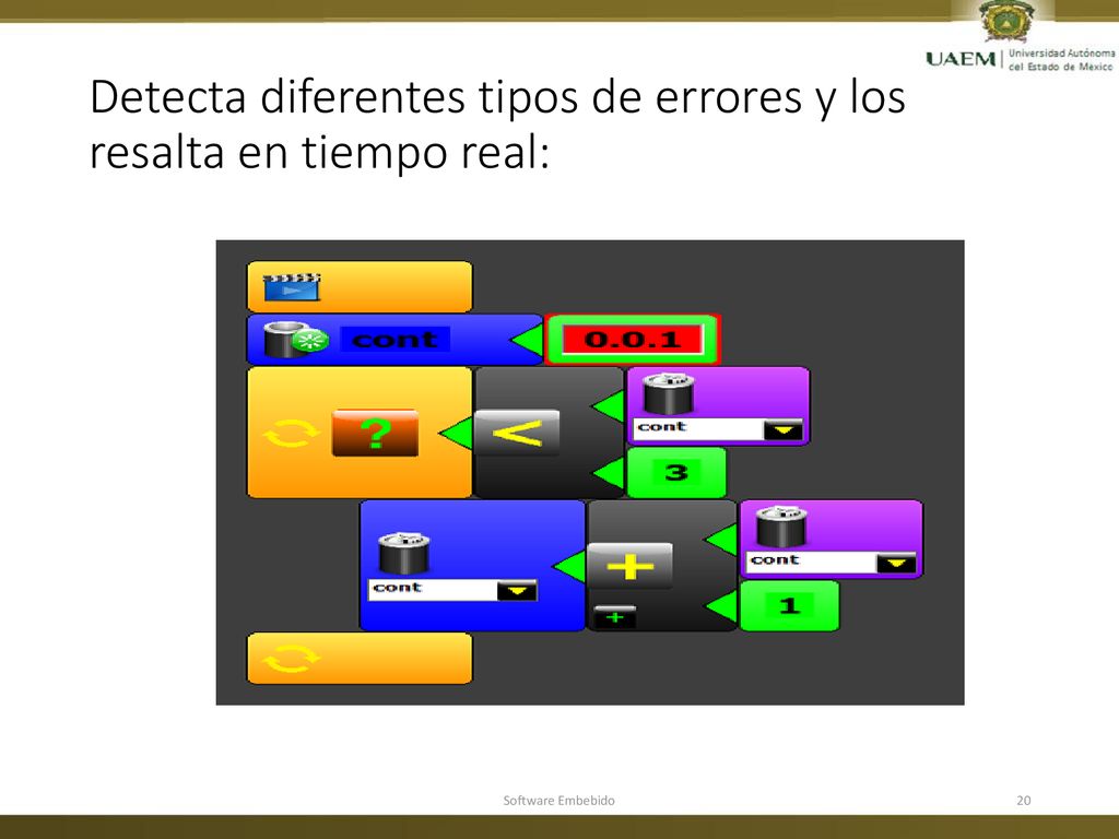 Detecta diferentes tipos de errores y los resalta en tiempo real: