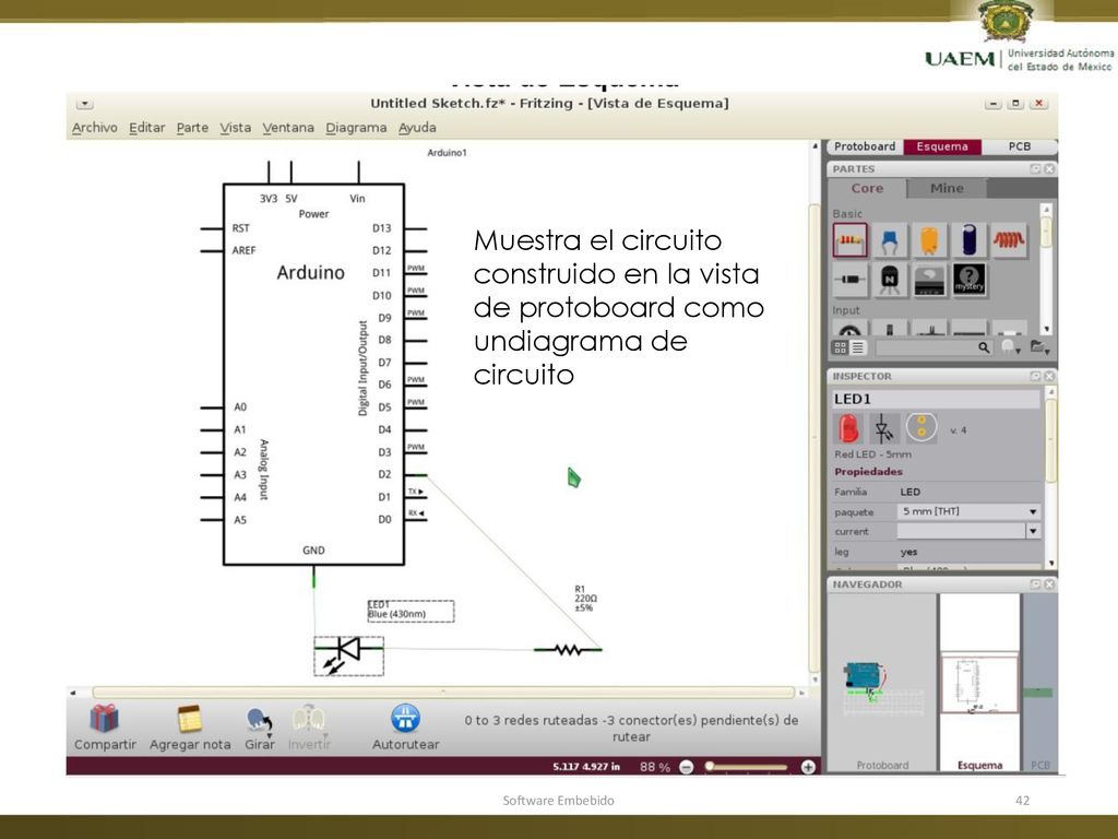 Vista de Protoboard (Placa de Prototipos)