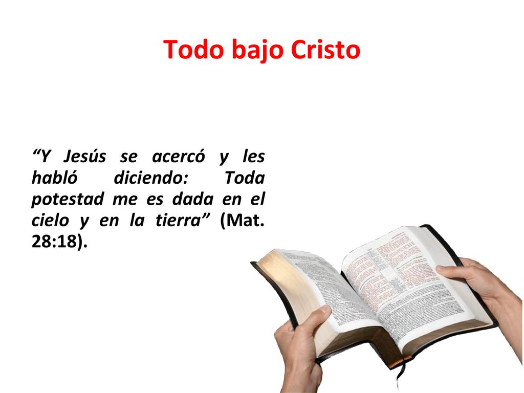 Todo bajo Cristo Y Jesús se acercó y les habló diciendo: Toda potestad me es dada en el cielo y en la tierra (Mat.