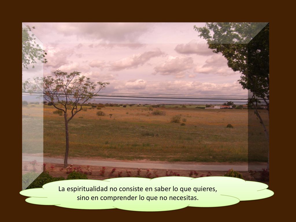 La espiritualidad no consiste en saber lo que quieres, sino en comprender lo que no necesitas.