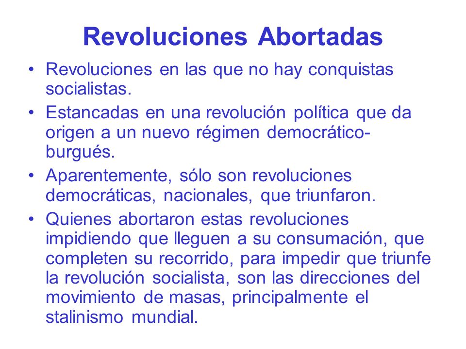 Revoluciones Abortadas