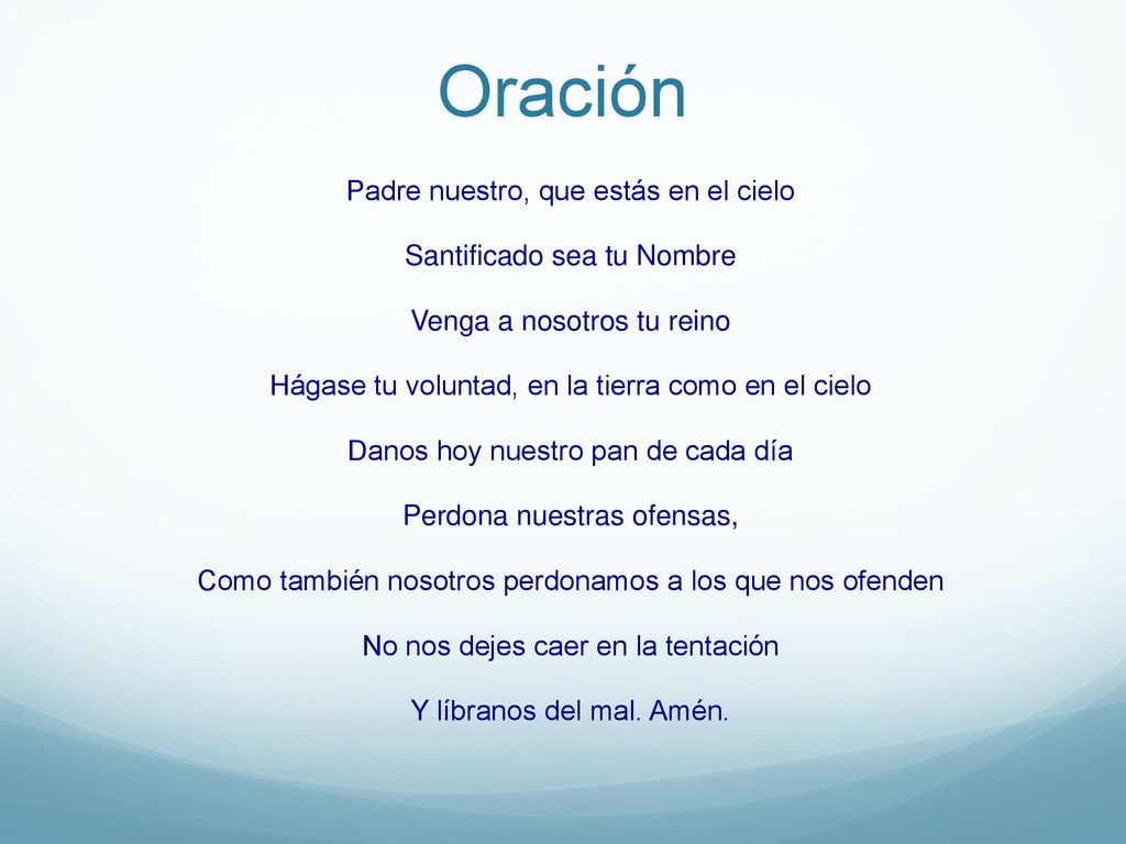 Oración Padre nuestro, que estás en el cielo Santificado sea tu Nombre