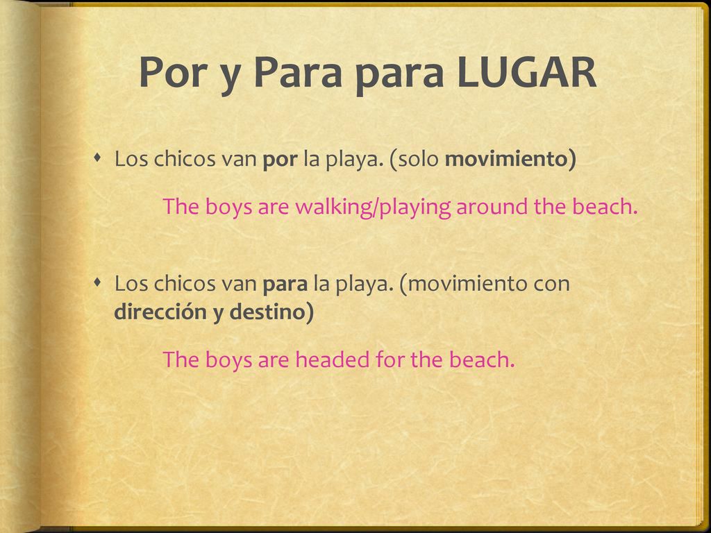 Por y Para para LUGAR Los chicos van por la playa. (solo movimiento)