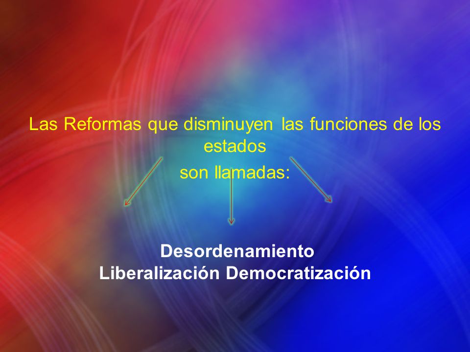 Las Reformas que disminuyen las funciones de los estados son llamadas:
