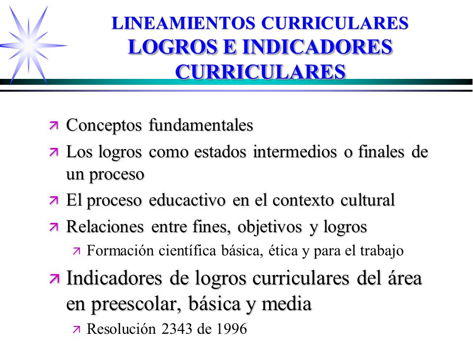 LINEAMIENTOS CURRICULARES LOGROS E INDICADORES CURRICULARES