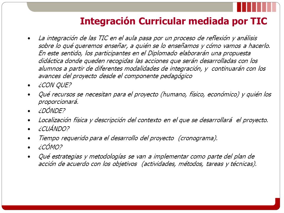 Integración Curricular mediada por TIC