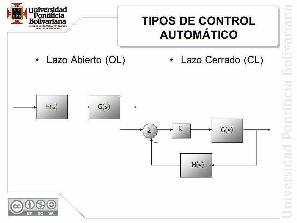 TIPOS DE CONTROL AUTOMÁTICO