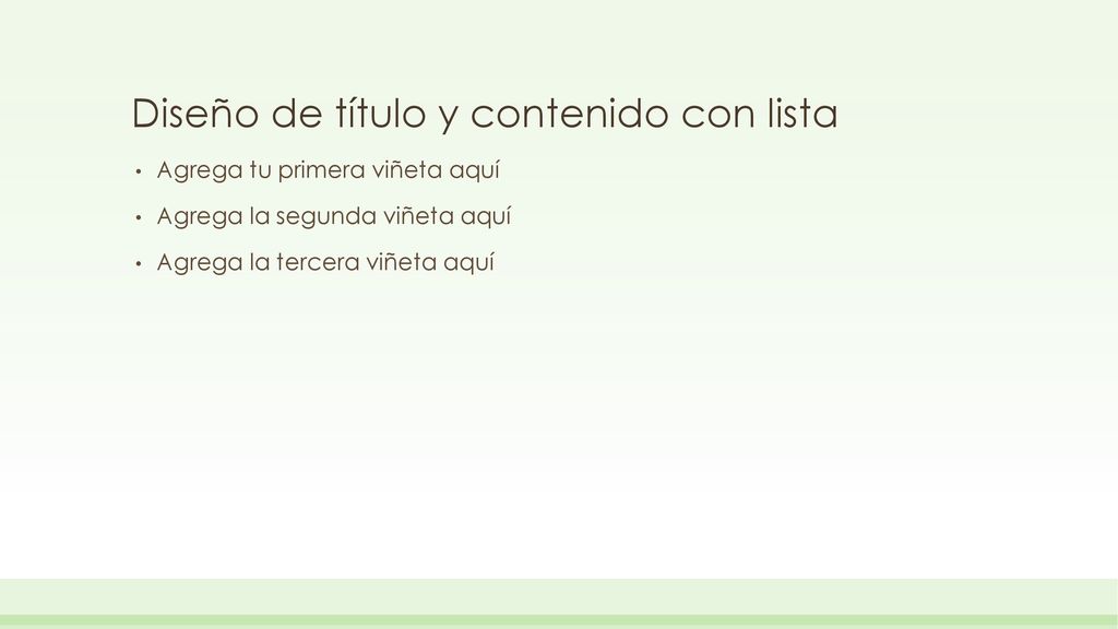 Diseño de título y contenido con lista