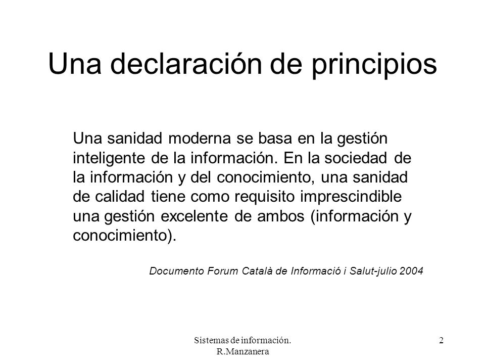 Una declaración de principios