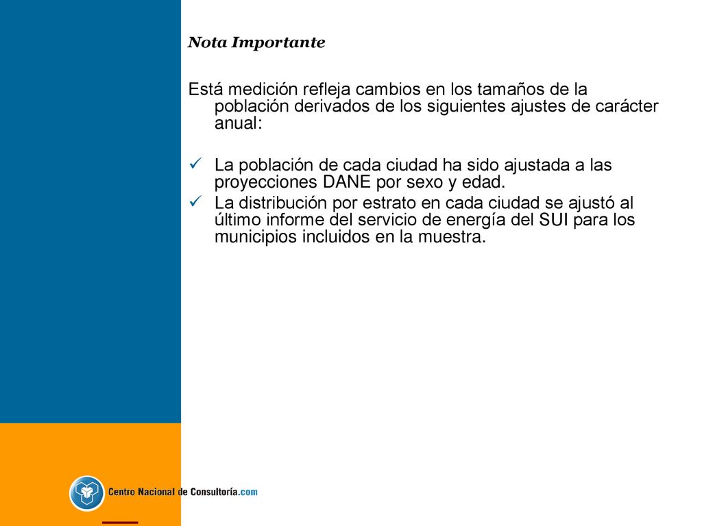 Nota Importante Está medición refleja cambios en los tamaños de la población derivados de los siguientes ajustes de carácter anual: