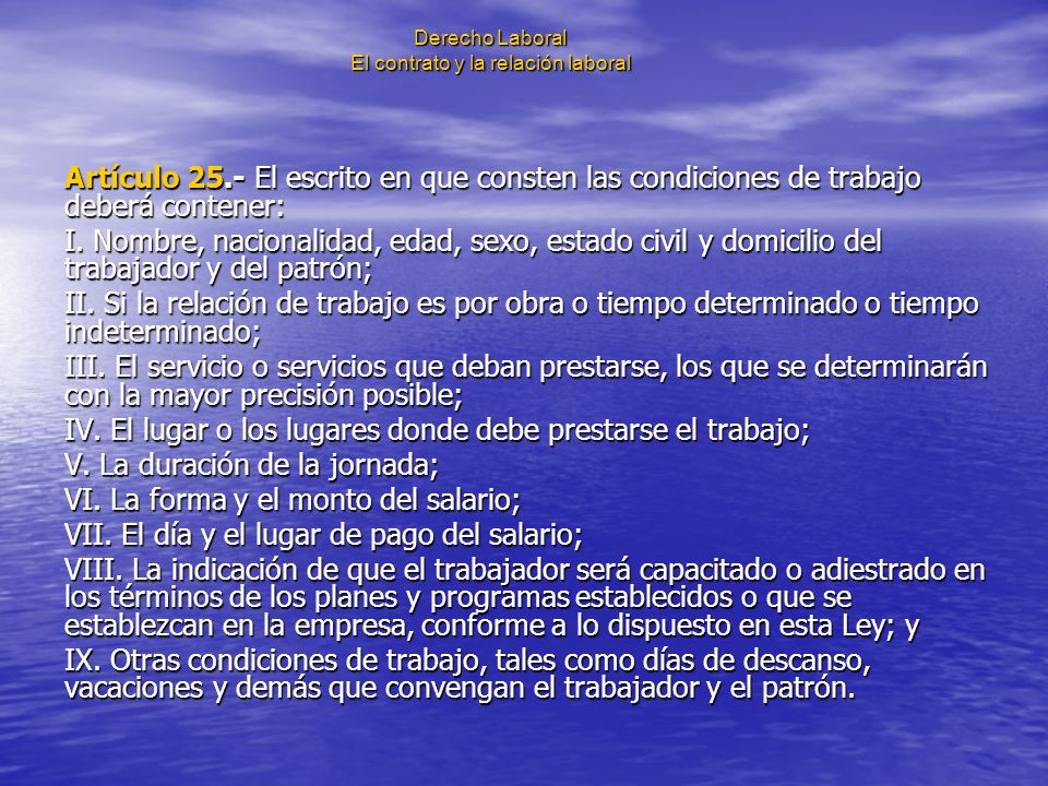 Derecho Laboral El contrato y la relación laboral