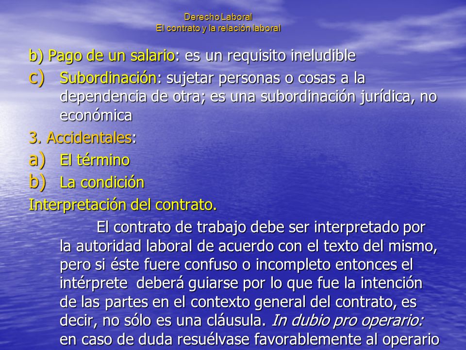 Derecho Laboral El contrato y la relación laboral