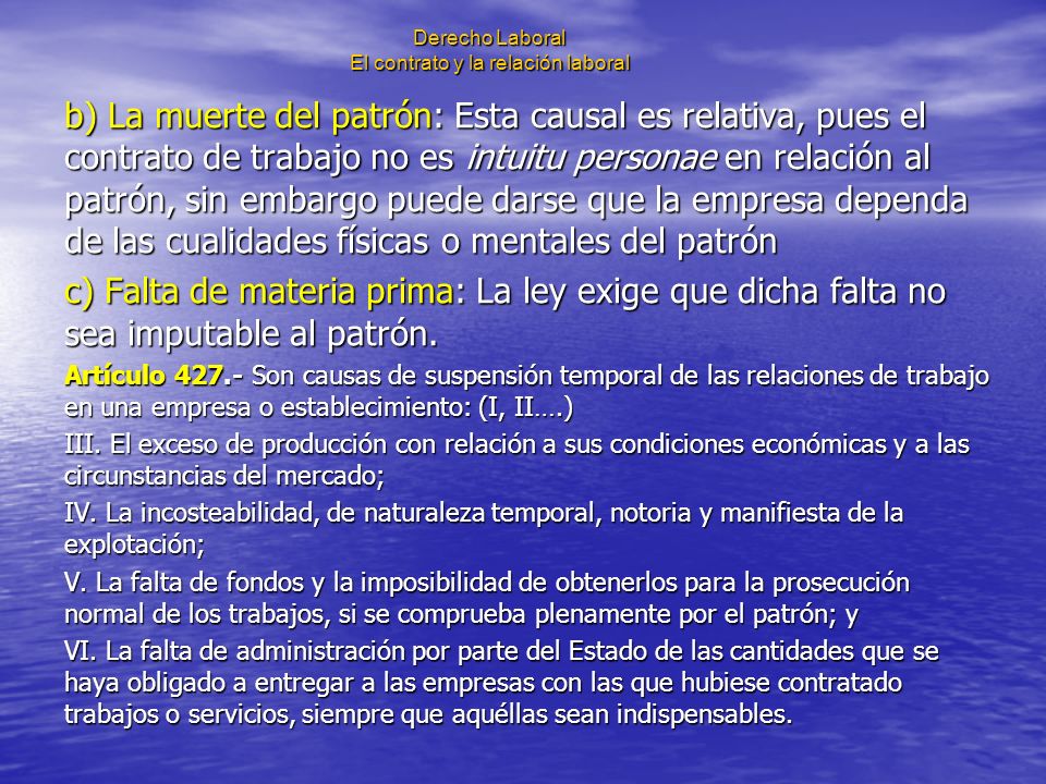 Derecho Laboral El contrato y la relación laboral