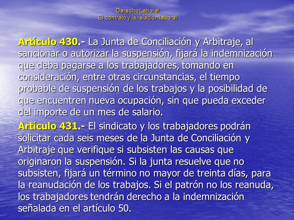 Derecho Laboral El contrato y la relación laboral