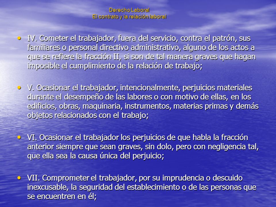 Derecho Laboral El contrato y la relación laboral